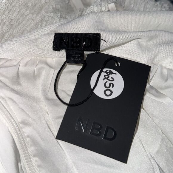 NWT NBD Revolve  Katrine Mini Dress in Optic White Large - Picture 12 of 14